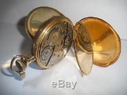 Antique 14K Solid Gold WALTHAM Pocket Watch 16s15J, Hunter Case, Run 84.3 Grams