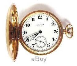 Antique 14K Solid Gold Waltham Pocket Watch, Hunter Case, S12,65.7 Grams, RUN
