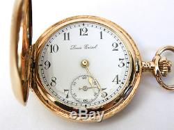 Antique 14K Yellow Gold Louis Grisel Pocket Watch Double Hunter Case Not Scrap