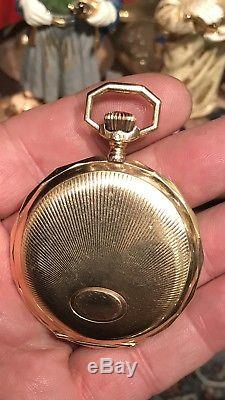 Antique 14ct Gold Omega Full Hunter Pocket Fob Watch Paris 1900 No Chain 88.5 Gr