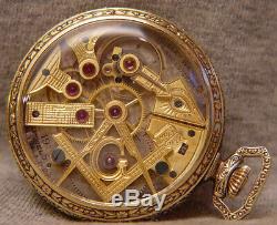 Antique 14k Dudley masonic model 1 pocket watch 19 jewels lancaster pa