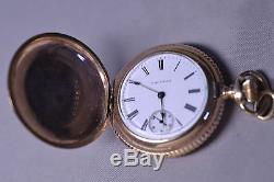 Antique 14k Gold-filled Ladies Waltham Pocket Watch Pendant Engraved Hunter Case