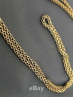 Antique 14k Solid Yellow Gold Long Pocket Watch Chain 28.9 Grams