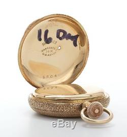 Antique 14k Yellow Gold Diamond Enamel Pocket Watch Pendant Ladies Jewelry 58g