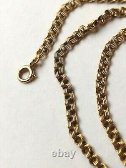 Antique 14k Yellow Gold Pocket Watch Rolo Chain or Necklace 14.5 Grams 19.5 L