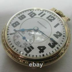 Antique 16s Hamilton 950 23j 10k Gold Filled Pocket Watch 1917