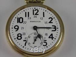Antique 16s Hamilton 992B Rail Road pocket watch. Made 1946. Canadian dial
