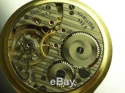Antique 16s Hamilton 992B Rail Road pocket watch. Made 1953, With bakelite Box