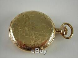 Antique 16s Hampden 21 jewel pocket watch. Gold Filled hunter case. Made 1901