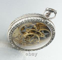 Antique 1790 Exceptional large fully skeletonized Verge Fusee pocket watch