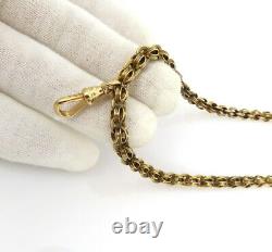 Antique 1800s 14K Yellow Gold Pocket Watch Chain Necklace 5.3mm x 25