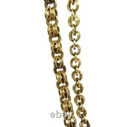 Antique 1800s 14K Yellow Gold Pocket Watch Chain Necklace 5.3mm x 25