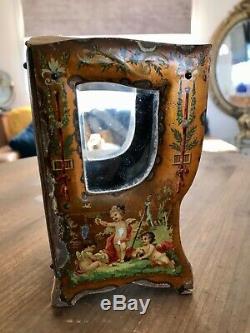 Antique 1800s French Sedan Chair Pocket Watch Holder Doll Box RARE