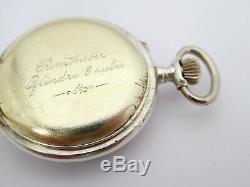 Antique 1800s German. 800 Silver Pocket Watch with Fancy Dial