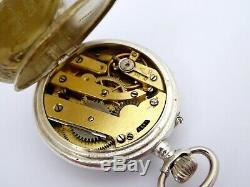 Antique 1800s German. 800 Silver Pocket Watch with Fancy Dial