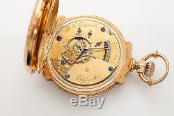 Antique 1800s RARE MASONIC Elgin SCALLOP THICK 18k Gold 18S Pocketwatch 165g