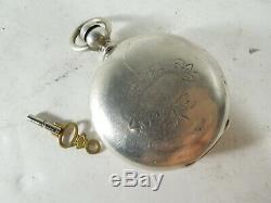 Antique 1800s Rockford Watch Co. Pocket Watch Coin Silver Case FAHYS COIN
