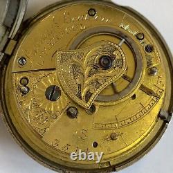 Antique 1817 Verge Silver Hunter Pocket Watch Thomas Beatson Liverpool Working