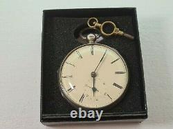 Antique 1846 London Fusee Solid Silver Pocket Watch Working Box Rare