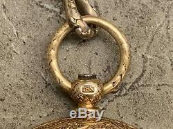 Antique 1850s Breitling Laederich 18K Gold Hunter Case Pocket Watch 13 Jewel