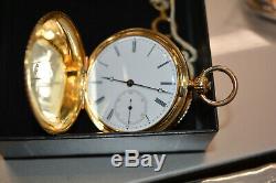 Antique 1850s Breitling Laederich 18K Gold Hunter Case Pocket Watch Full Service