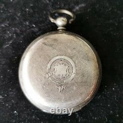Antique 1860s Fusee Pocket Watch in Silver Case, Needs Service + Sub-Dial Hand