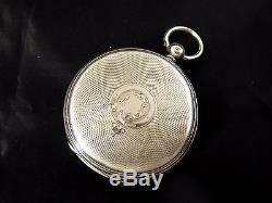 Antique 1863 Sterling Silver Fusee Diamond End Pocket Watch Davies Carmarthen