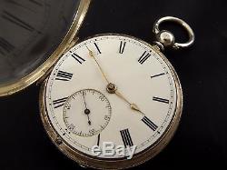 Antique 1863 Sterling Silver Fusee Diamond End Pocket Watch Davies Carmarthen