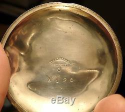 Antique 1871 Coin Silver Elgin Pocket Watch 18 Size 7 Jewels Key Wind Working