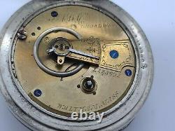 Antique 1877 WALTHAM'Civil War Era' Silver Victorian Key Wind Pocket Watch 18s