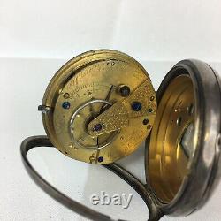 Antique 1878 Solid Silver Cased Alex Brownlee Pocket Watch A/F Edinburgh Fussee