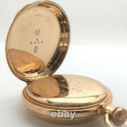 Antique 1880 Waltham 8s Riverside 13J 18k Solid Gold Hunter Case