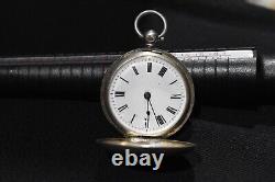 Antique 1881 London Stirling Silver Pocket Watch Clear Hallmarks by L. W