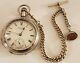 Antique 1883 Waltham Victorian 15j Gents 18s Coin Silver Rr Pocket Watch Withchain