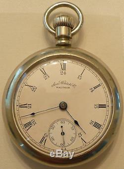 Antique 1888 American Waltham Watch Co Silveroid Pocket Watch 18 Sz Working