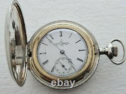 Antique 1888 Elgin Full Hunter Solid Silver Pocket Watch VGC Box Rare
