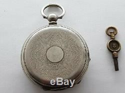 Antique 1890 Touchon Solid Silver Pocket Watch Working Key Rare