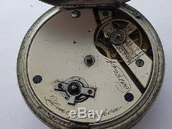 Antique 1890 Touchon Solid Silver Pocket Watch Working Key Rare