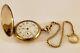 Antique 1890 Waltham Victorian Ladies Gold G. F. Full Hunter Pocket Watch Withchain