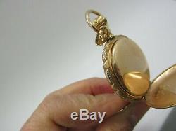 Antique 1893 Elgin Ladies 14k Solid Gold 7 Jewel Full Hunter Pocket Watch Runs