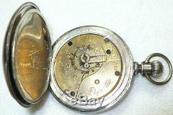 Antique 1895 Elgin Coin Silver 18 Size Pocket Watch Pocketwatch