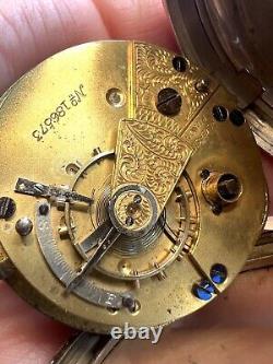 Antique 1896 Silver Pocket Watch Spares & Repairs Roman Numerals & Key Steampunk