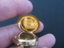Antique 18K Gold Diamonds Enamel LeCoultre Ladies Pocket Watch Pendant Necklace