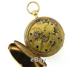 Antique 18K Swiss ¼ Repeater Pocket Watch With STONE CYLINDER Runs Keywind