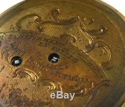Antique 18K Swiss ¼ Repeater Pocket Watch With STONE CYLINDER Runs Keywind
