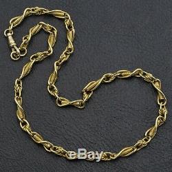 Antique 18K Yellow Gold Pocket Watch Chain 34.0 Grams 17.5 Inches