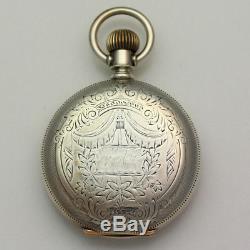 Antique 18S Engraved Coin Silver Hunting Case 17J Waltham Pocket Watch ca 1902