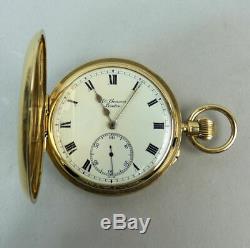 Antique 18 Ct Gold Half Hunter'the Field' J. W. Benson Pocket Watch G. W. O. 110 G