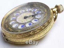 Antique 18 Ct. Solid Gold Triple Clasp Working Pocket Watch 31g z2