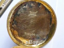 Antique 18 Ct. Solid Gold Triple Clasp Working Pocket Watch 31g z2